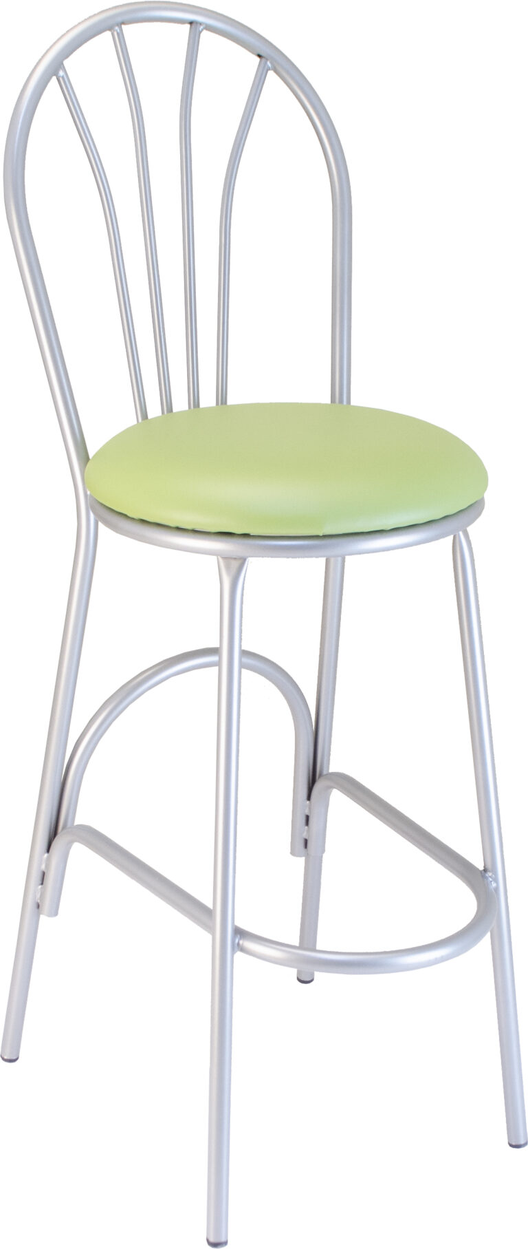 barstool with silver frame
