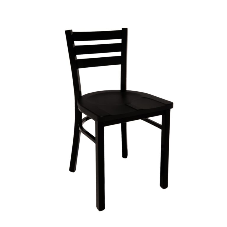 Quest Ladderback Steel Chair with composite seat and black frame