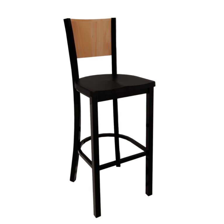 Quest Solidback Metal Barstool with Composite Seat and Black Frame