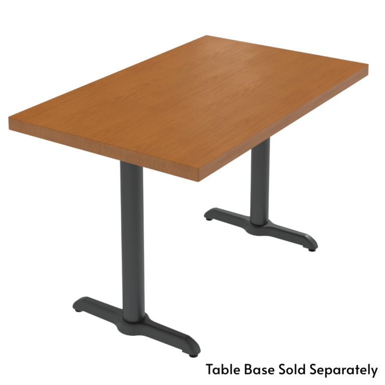 Rectangular solid beech tabletop with bases