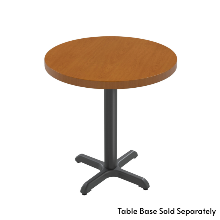 Round solid beech tabletop with base