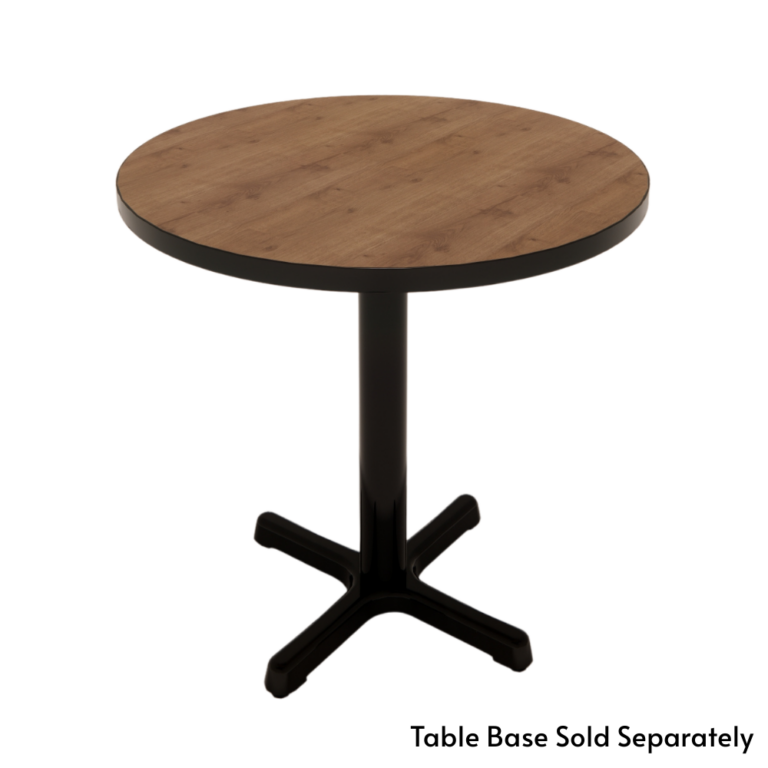 Round PVC edge laminate tabletop with base