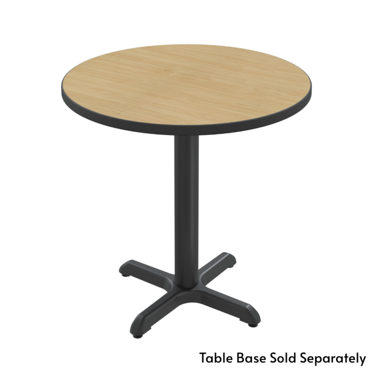 Round thin profile Dur-A-Edge tabletop with base