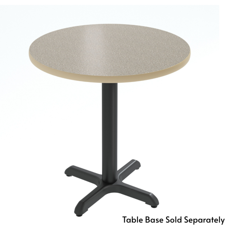 Round vinyl edge laminate tabletop with base