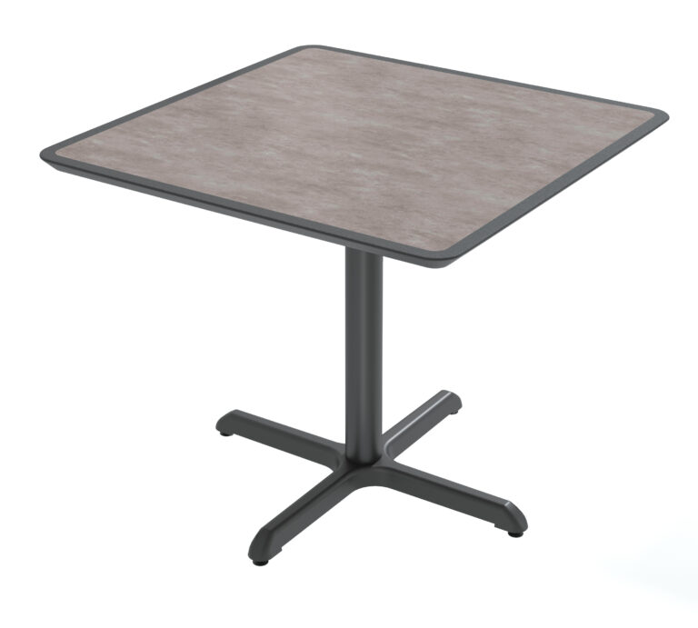 Inverted knife edge restaurant table and base