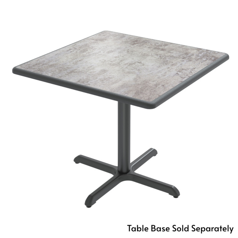 Square Dur-A-Edge laminate table with base